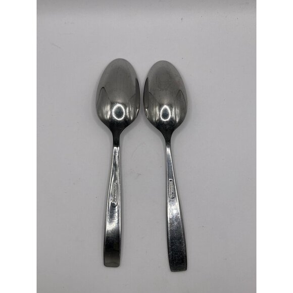 Oneida Silver Continuum Stainless Steel 18/0 Glossy teaspoons 2 Flat Tip 2015-20 - Picture 4 of 5